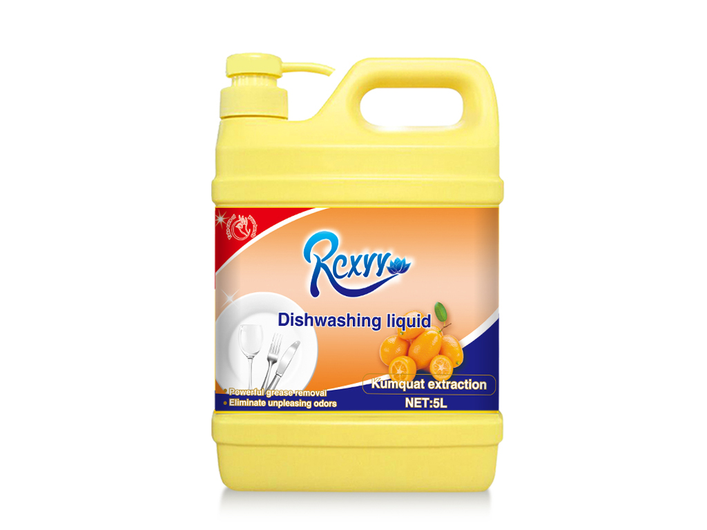 Heavy Duty Dish Wash Liquid 5L Kumquat Scent Grease Removal Formula for Kitchen Tableware Daily Washing Factory OEM Wholesale