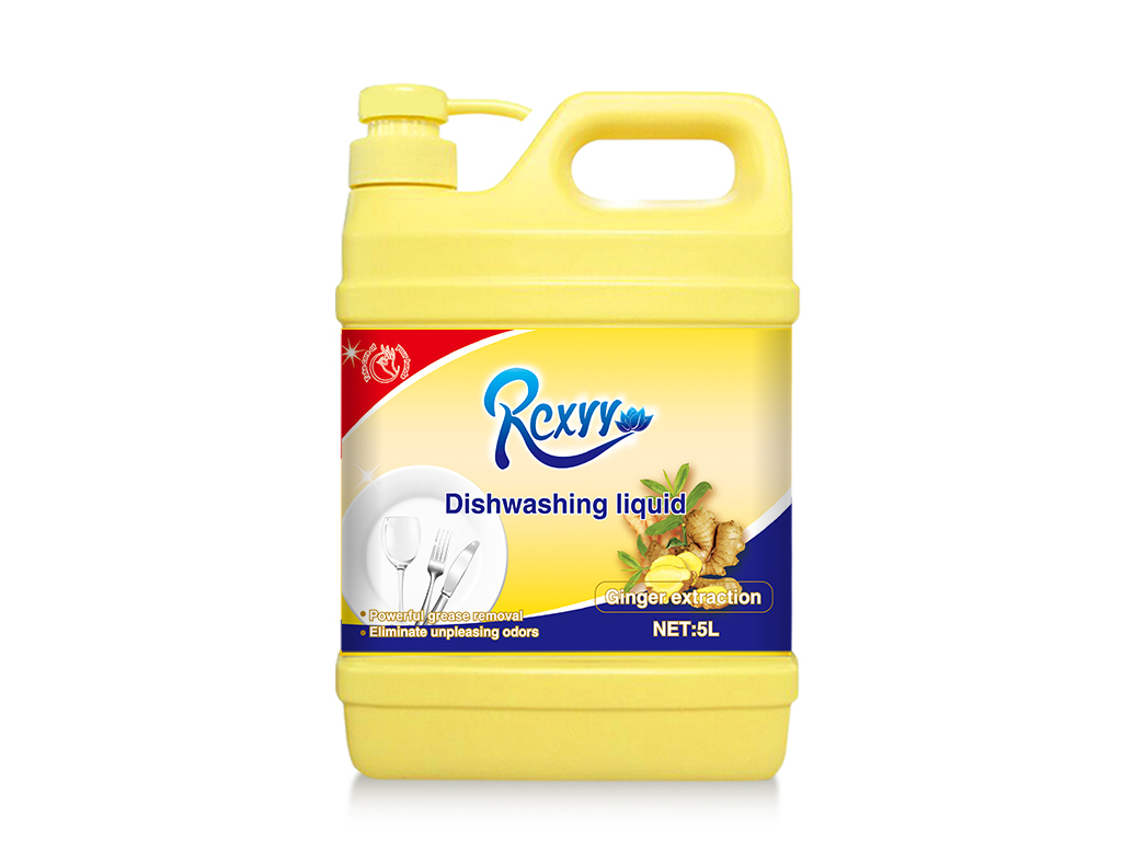 Mild Skin Safe Dish Wash Liquid 5L Ginger Scent Eco Friendly Deep Grease Removal for Kitchen Tableware Washing Factory OEM Wholesale